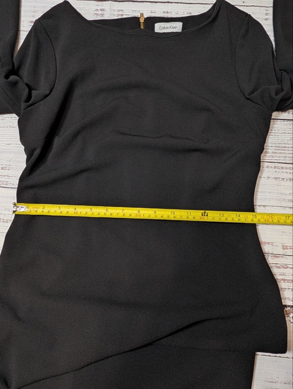 Calvin Klein Size 10 Black Bell Sleeve Sheath Dress - Picture 10 of 12